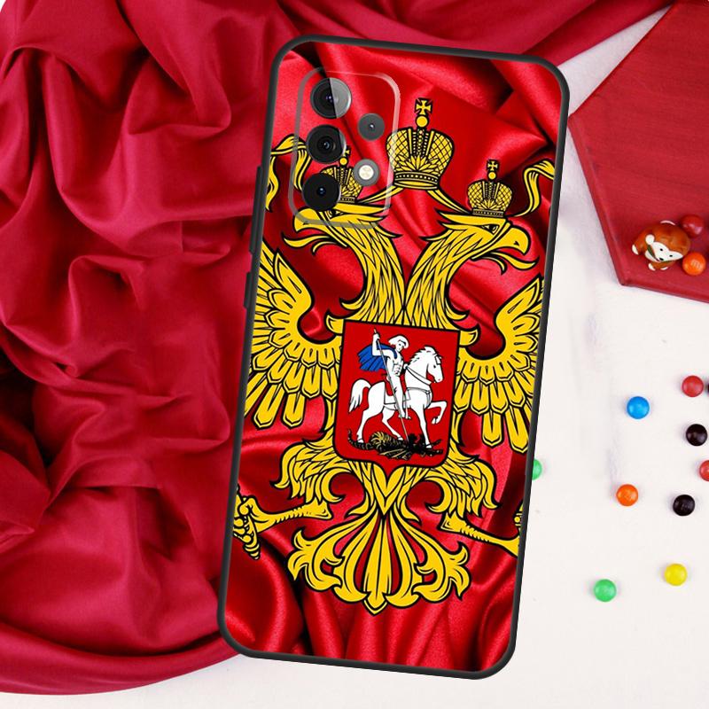 Russia Coat Of Arms Eagle Flag Case For Samsung Galaxy A54 A34 A14 A52 A72 A13 A33 A53 A73 A51 A71 A12 A22 A32 Cover