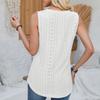Women's Top Solid Color V-Neck Sleeveless Cut-out Vest
