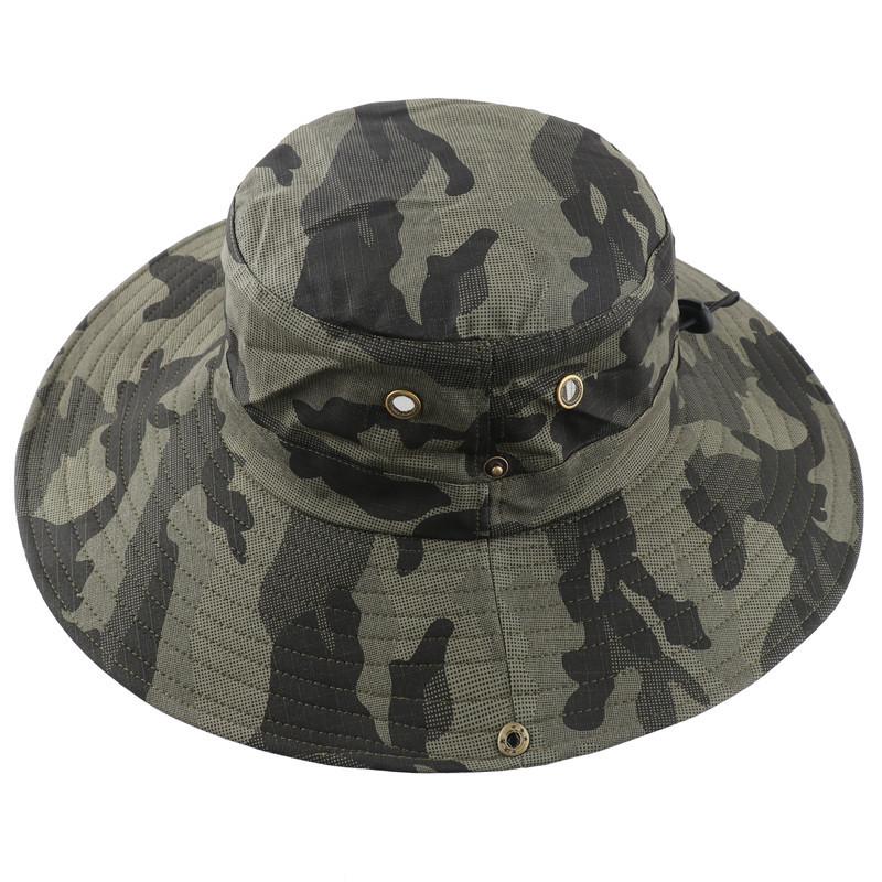 Unisex camouflage big eaves cotton bucket hat floral sun hat outdoor travel fishing sun climbing hat