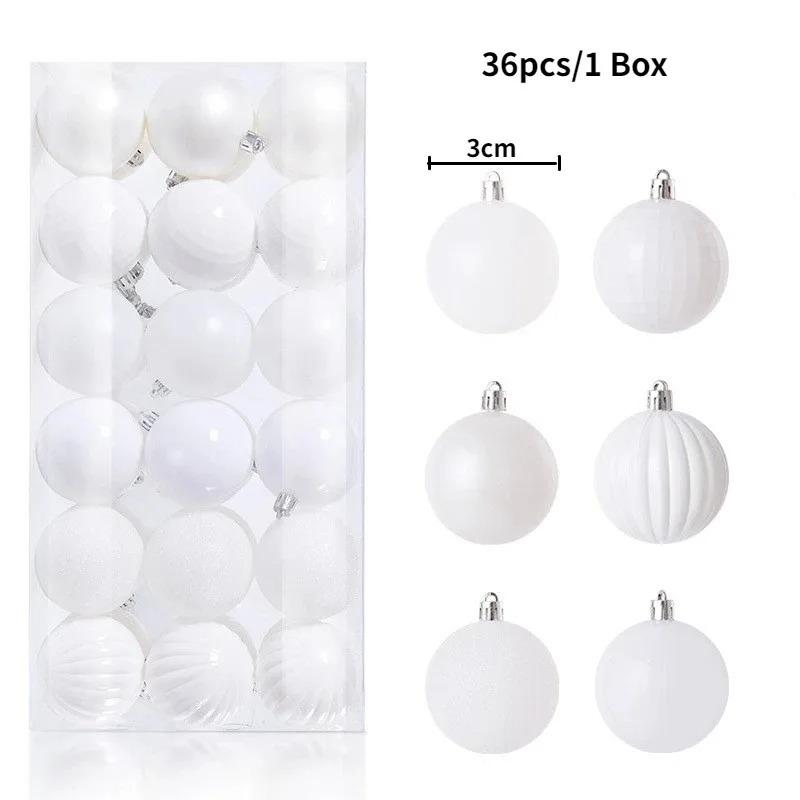 24Pcs 3cm Christmas Balls Christmas Tree Decoration Xmas Hanging Tree Pendants Home Party Christmas Tree Decor New Year Gifts