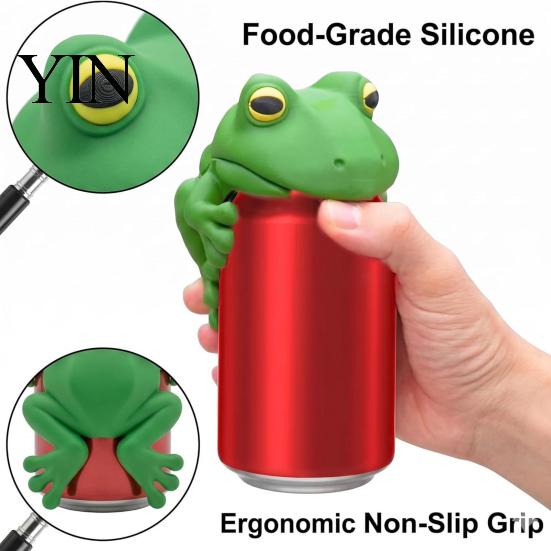 Silicone Soda Can Cover Cute Frog Cover, 3D Print PLA Beverage Lid Flexible Grip Sleeve Protector, Dustproof Drink Sleeves for Outdoor Activities And