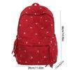 Embroidery Embroidered Bow Backpack Preppy Style Students School Bag Nylon Backpack  Outdoor