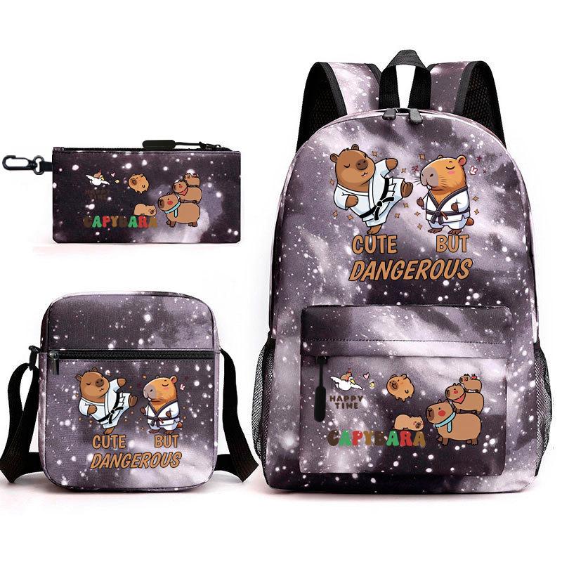 3-teiliges Schulrucksack-Set für Schüler Große Kapazität Oxford-Stoff Schultasche mit Schultergurt und Federmäppchen