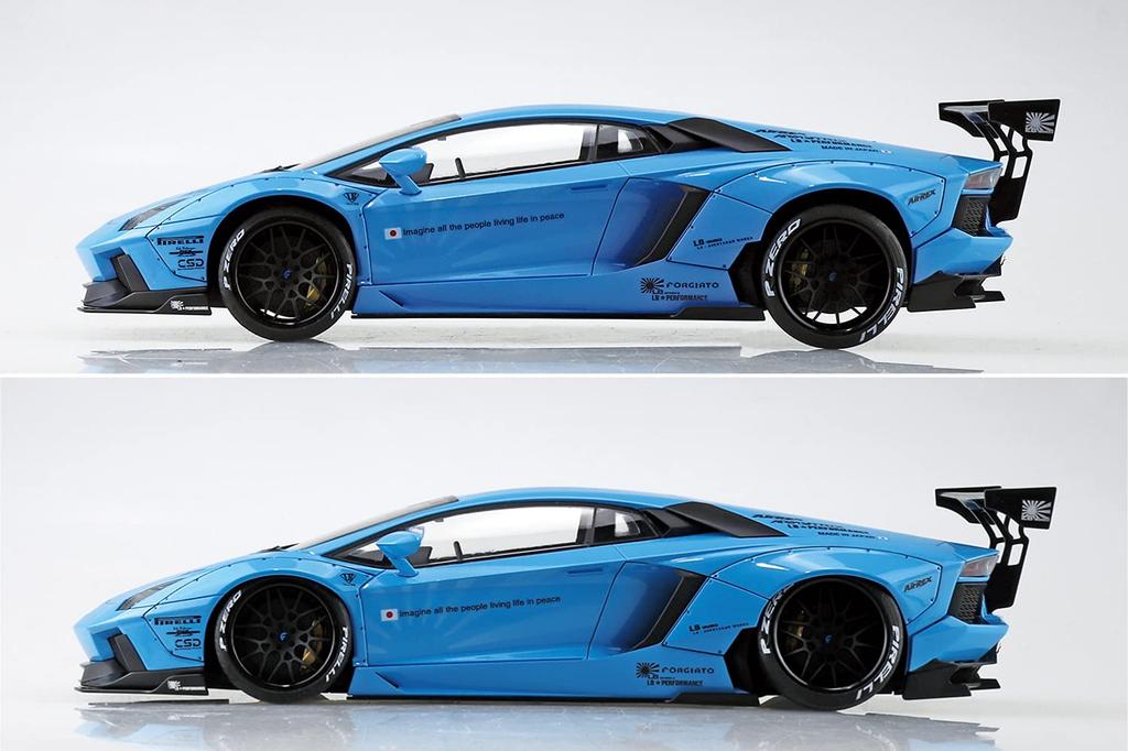 Aoshima Bunka Kyozai Liberty Walk Series 17 LB Works Lamborghini Aventador 1 Plastic Model Sky Blue (AOSHIMA) 1/24 No. Ver. Kit,