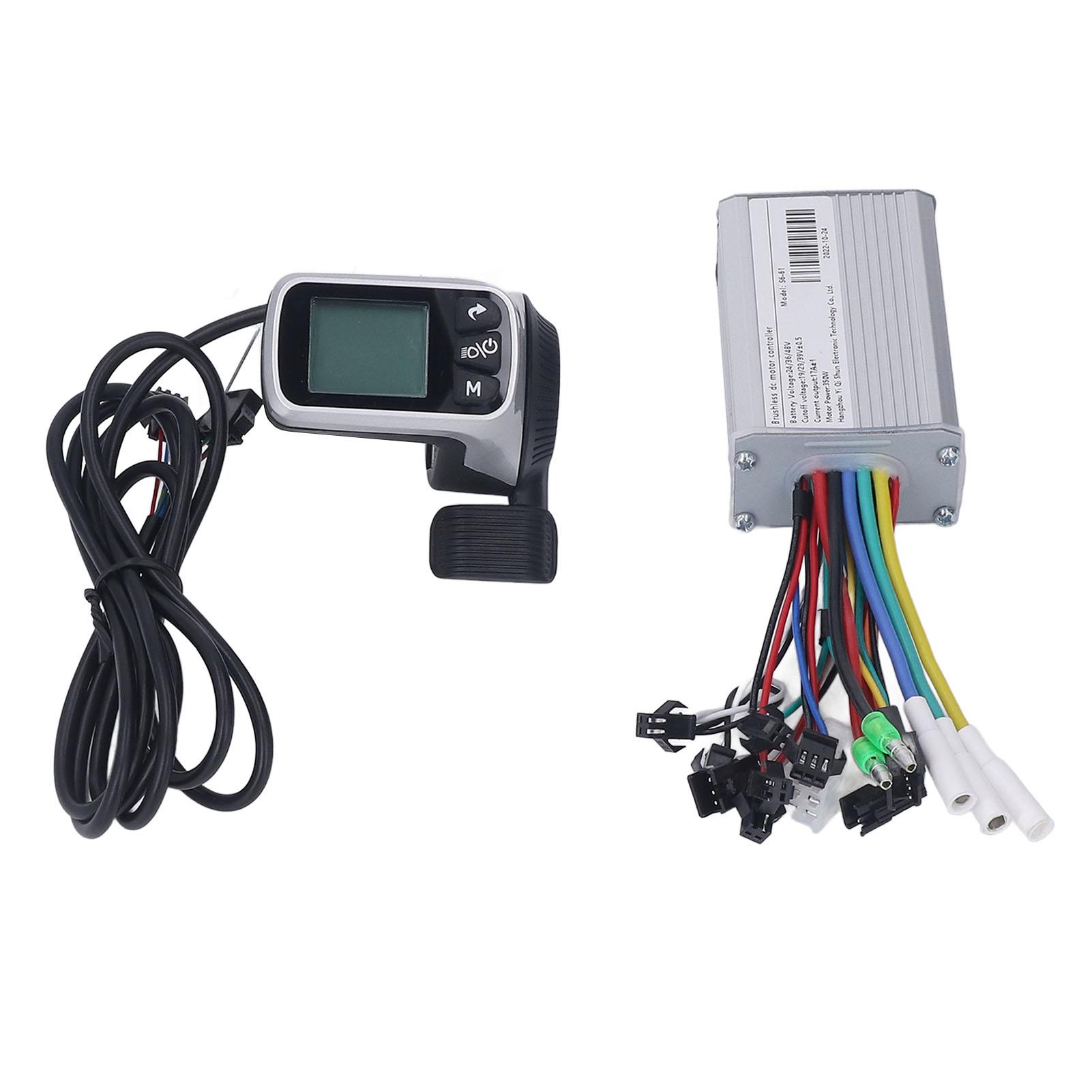 

24V 36V 48V 350W Motor Controller with LCD Panel with Thumb Throttle for Electric Bike Scooter Repair Parts