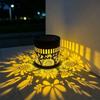 Solar Mandala Wall Light, 1-Piece Z-A Waterproof Outdoor Lamp with Stunning Pattern Projection for Garden Posts, Fences, Patios, Backyards