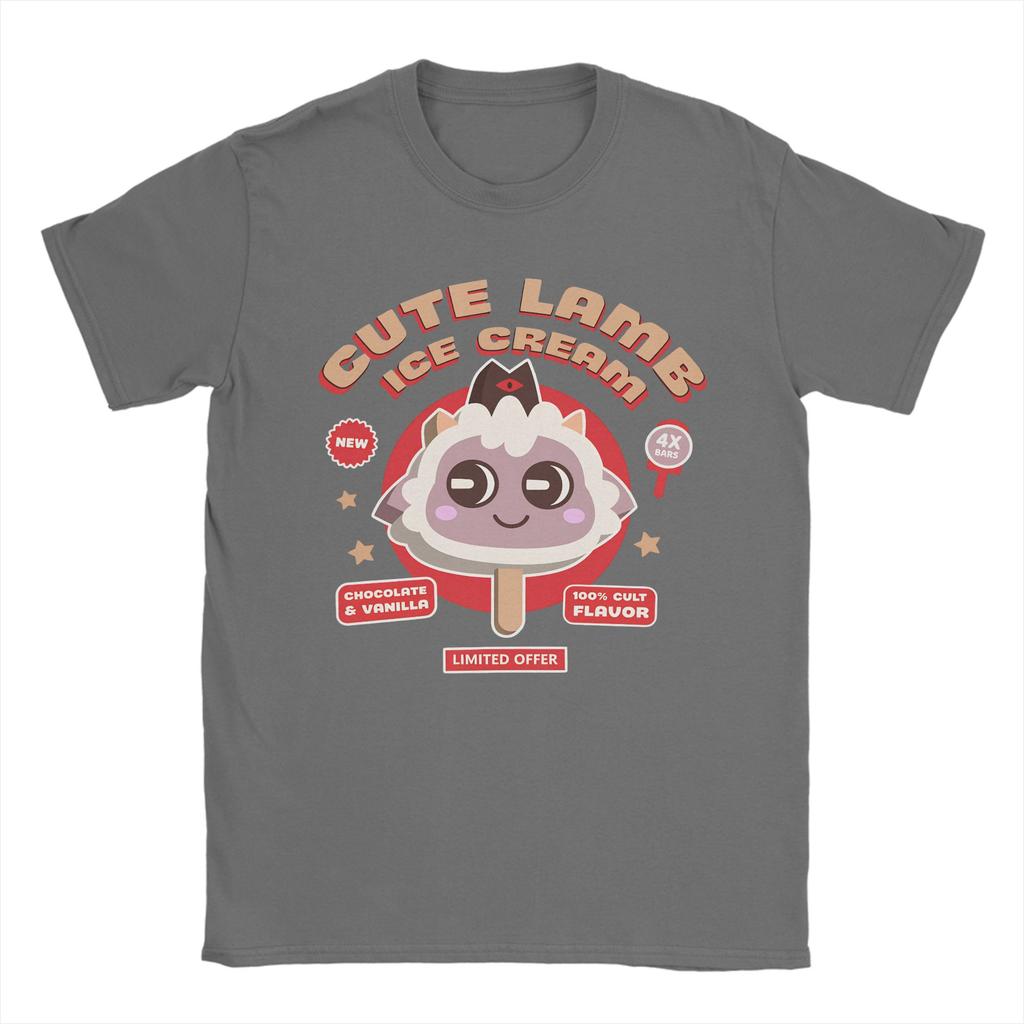 Lamb Ice Cream The Cult of the Lamb TShirts for Men  Casual Cotton Tee Shirt Round Collar Short Sleeve T Shirts 6XL Clothes