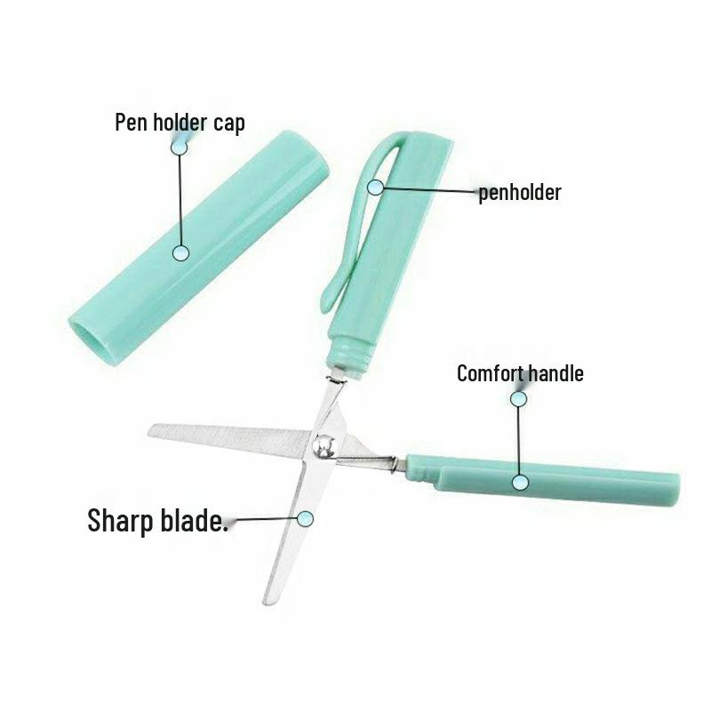 Przenośne składane nożyczki w kształcie długopisu dla uczniów i do sztuki, idealne do cięcia papieru i rękodzieła
