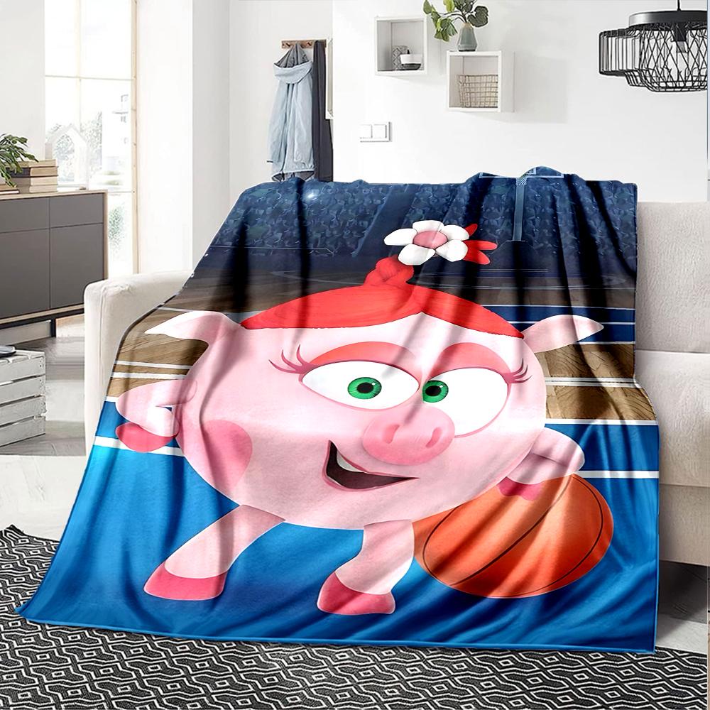 1Pc Cute Cartoon Character KikoRiki Blanket Soft Comfortable Polyester Blanket All Season Warm Throw Bedroom Office Outdoor Use Perfect Christmas Gift