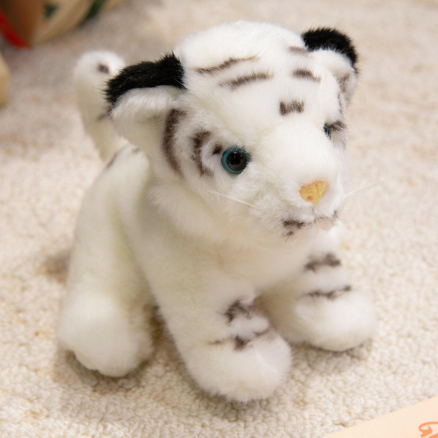 Милая имитация маленькой куклы-тигренка, плюшевая игрушка, кукла белого сибирского тигра, детский компаньон, успокаивающая кукла 19cm（0.13kg）