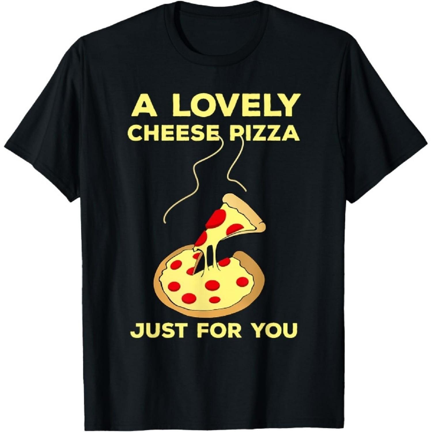 

A beautiful cheese pizza alone funny X-Mas Home Pizza Lover T-Shirt XXXXXL чорний