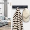 Coat Hooks Wall Mounted with 4 Hooks, Black Heavy Duty Coat Rack for Wall, Material, Folding Metal Wall Hooks for Hanging Towel