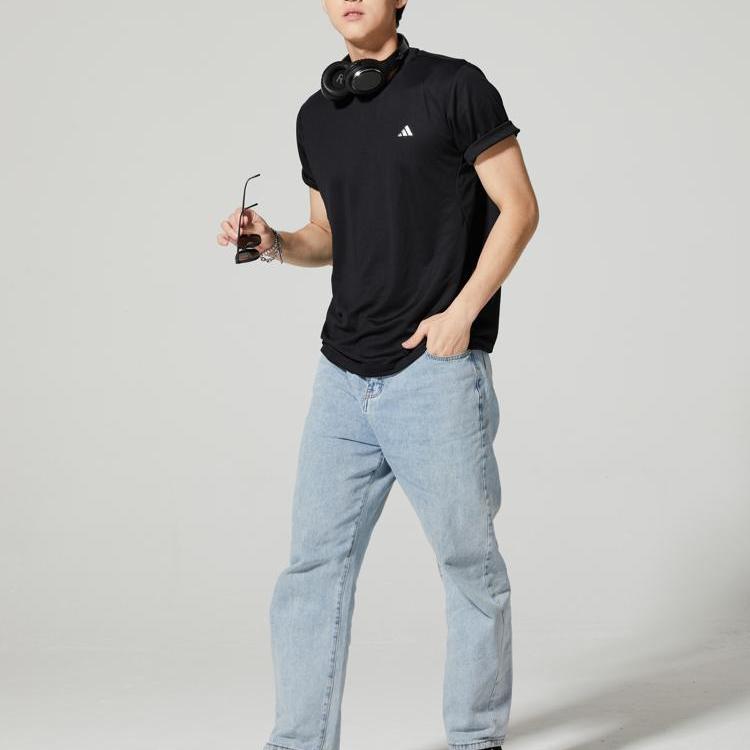 Adidas Logo Breathable Sports Casual Round Neck Short Sleeve T-Shirt Men Tops JG1306