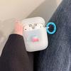 Blaues Herz 3D Schleife Kristall Niedliche Blume Matte Schlüsselanhänger Kopfhörerhülle Drahtlose Bluetooth Ladebox für Apple Airpod 1 2 Pro 3