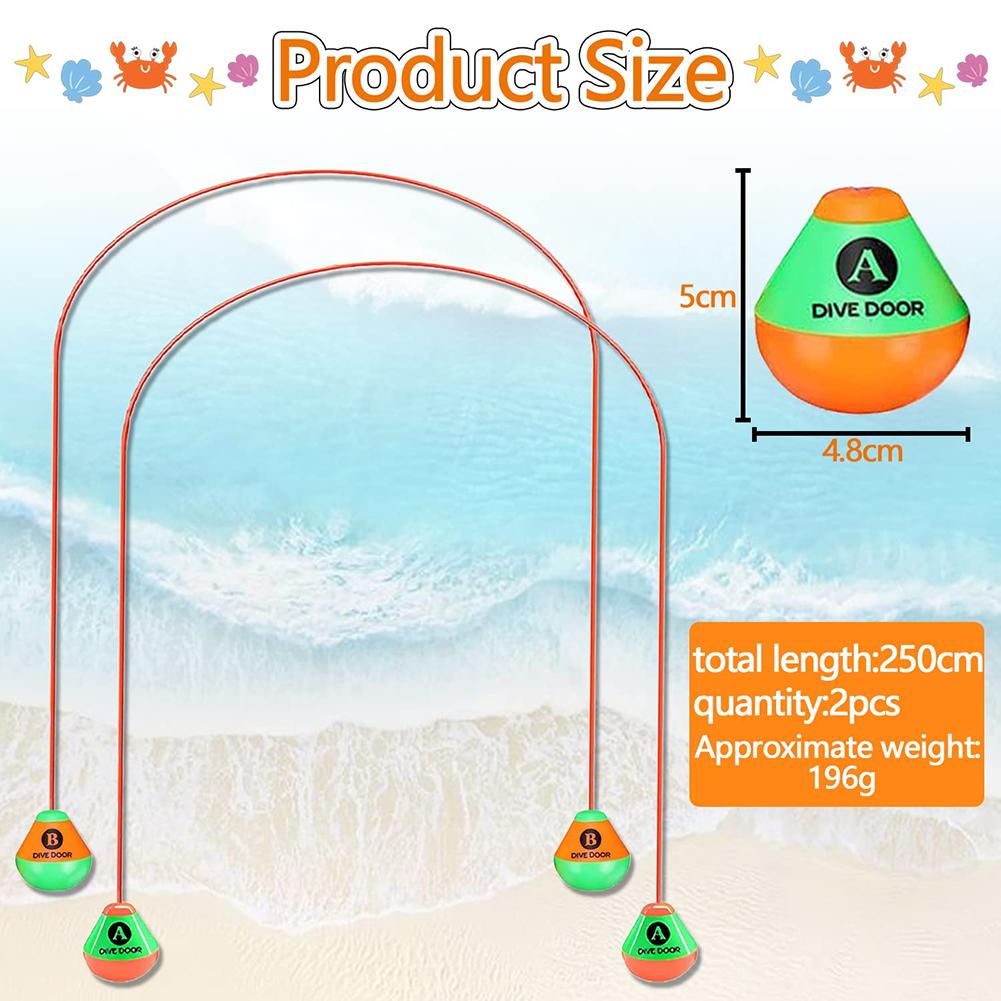 10-2PCS Through Door Diving Ring Funny Swimming Game Aids Dive Door Reusable Diving Training Crossing Rope Door Pool Water Toys