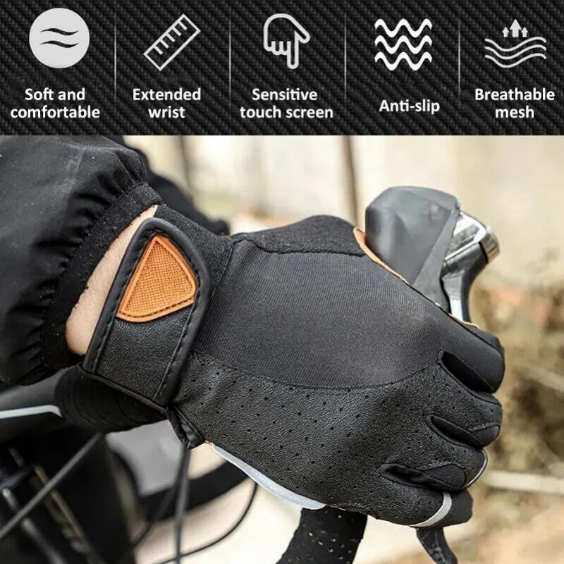 Cycling Gloves Breathable Full Finger Mitts MTB Bicycle Sports Gloves Men Women Spring Autumn Gym Motorcycle Gloves M