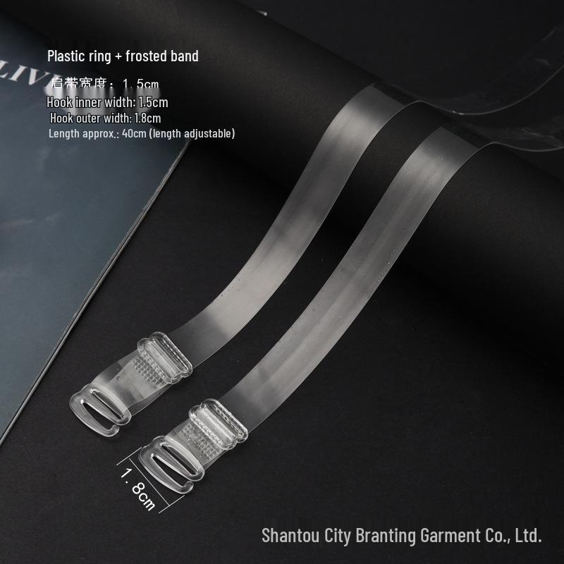 Adjustable Transparent Bra with Invisible Plastic Buckle and Frosted Finish