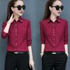 Yousheng Women Shirt Lapel Long Sleeve Solid Color Single Breasted Shirt Tops Office Lady Shirt Work Daily Wear