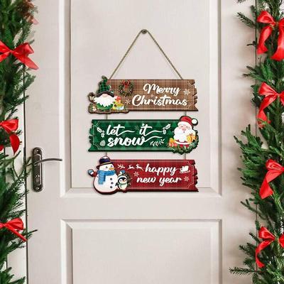 Christmas Party Wooden Door Plate Ornament