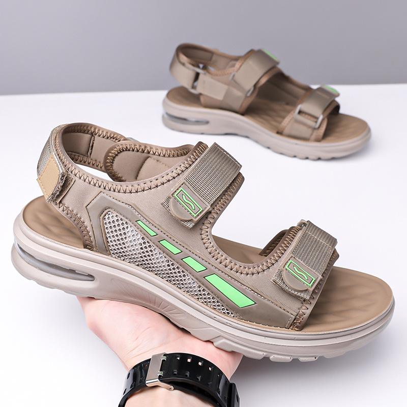 Summer New Designer Beach Air Cushion Shoes For Men Garden Casual Leather Sandals Male Mix Color Platform Sandals