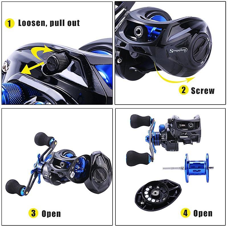 Baitcasting Reels Dubbla Brake Systems Baitcaster Reels Reel 7.0 Gear Ratio Fishing Reel Baitcast