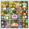 Easter Stickers, Bunny Easter Eggs, Cute Cartoon Wall Stickers, Easter Decorations, Static Stickers