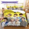 Juego de ropa de cama con estampado de grupo Kpop, funda nórdica, funda de almohada, decoración del hogar, regalo (1 * funda nórdica + 2 * fundas de almohada, sin núcleo)