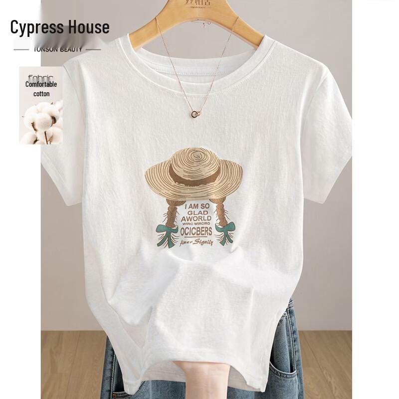 Women s Printed Short Sleeve T-shirt M белый