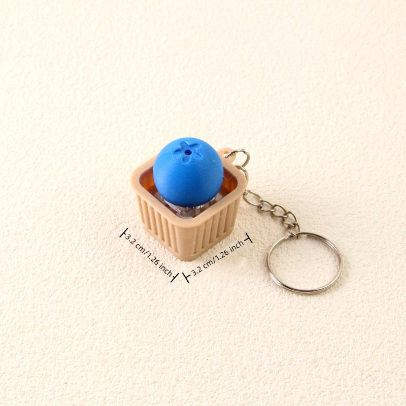 Fidget Toy Keychain 1Pcs 3D Vegetable Fruit Design Non-Lighted Soft Stress Reliever for Outdoor Travel Backpack Accessory