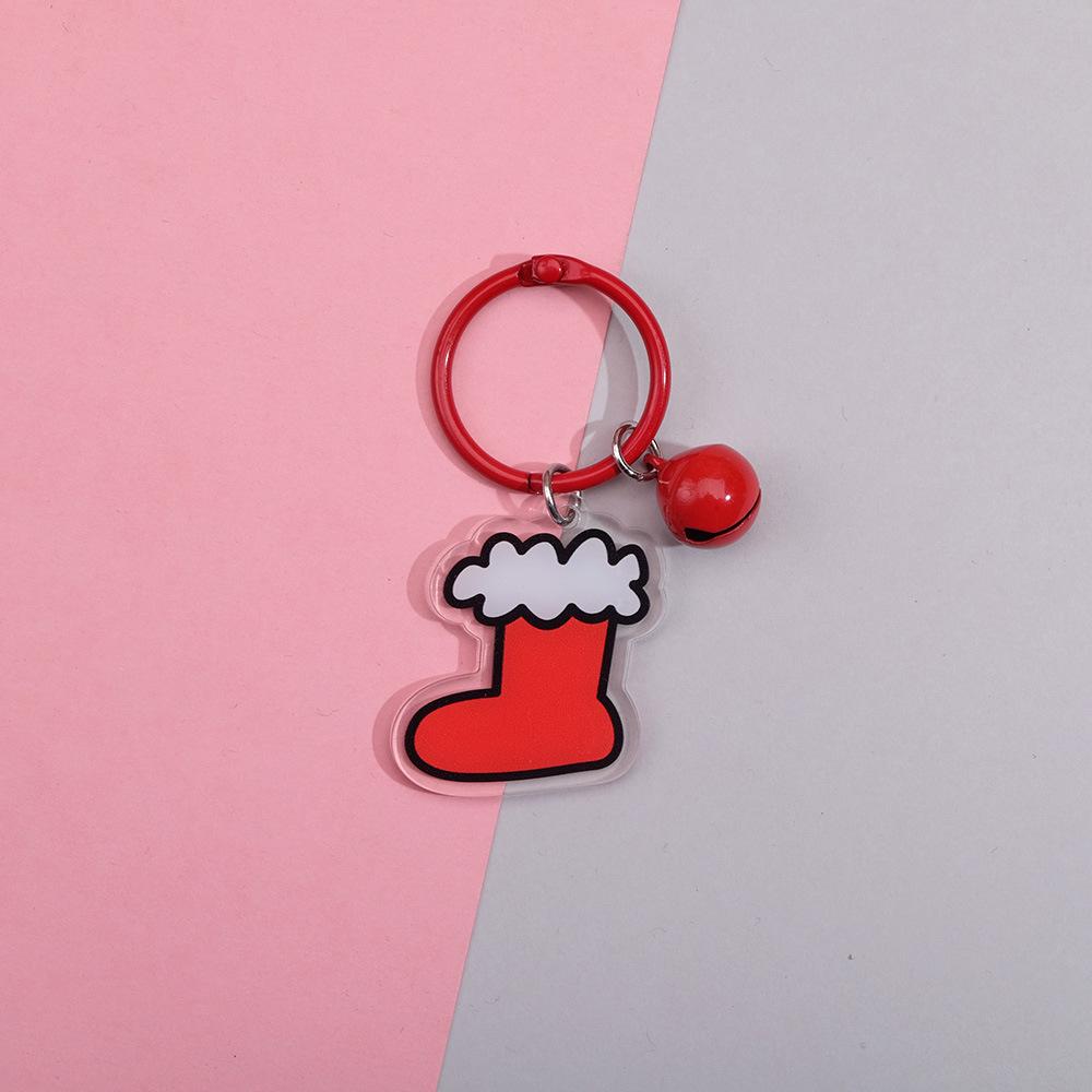 Double-Sided Santa Claus Cartoon Acrylic Keychain - Korean Style Backpack Pendant & Clothing Accessory
