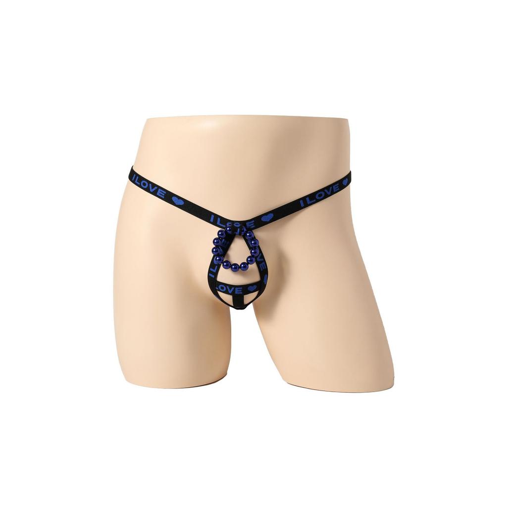 O Ring Beaded Jockstrap Sissy Lingerie Strap Bugle Pouch Enhancer Thongs Front Open Pensi Hole G-String Gay Erotic Underwear