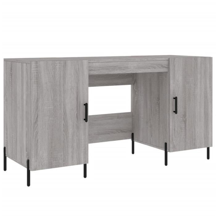 VidaXL Bureau sonoma gris 140x50x75 cm bois d'ingénierie 829562