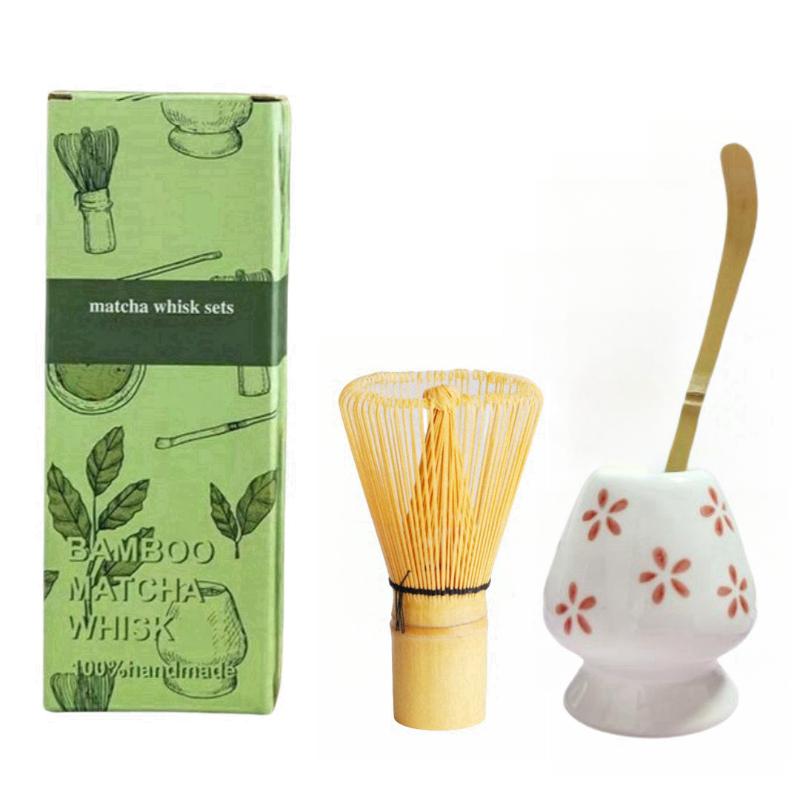 3/4Pcs Japanese Matcha Tea Set Safe Bamboo Whisk Teaspoon Tea Spoon Sets Indoor Beverage Shop Tea-Making Tools Accessories