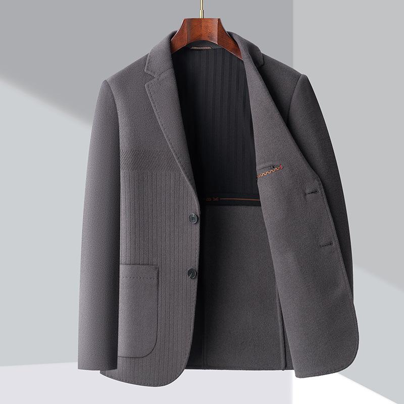 Spring and Autumn New Suit Men's Business High-end Fashion Solid Color Wool Jacket