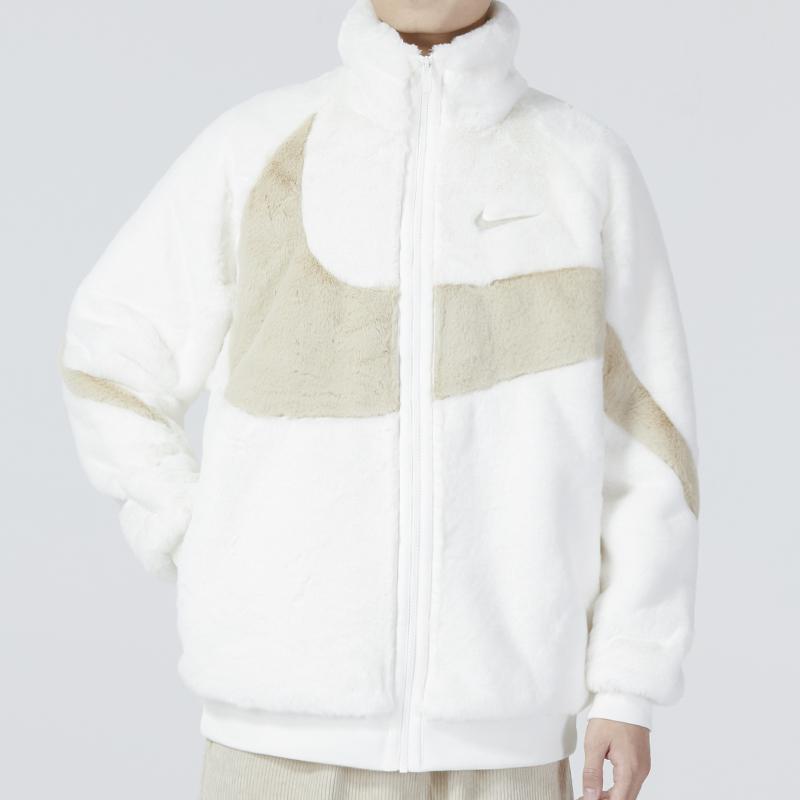 Nike NSW Swoosh Faux Fur Warm Jacket Men Jackets White FB7664-133