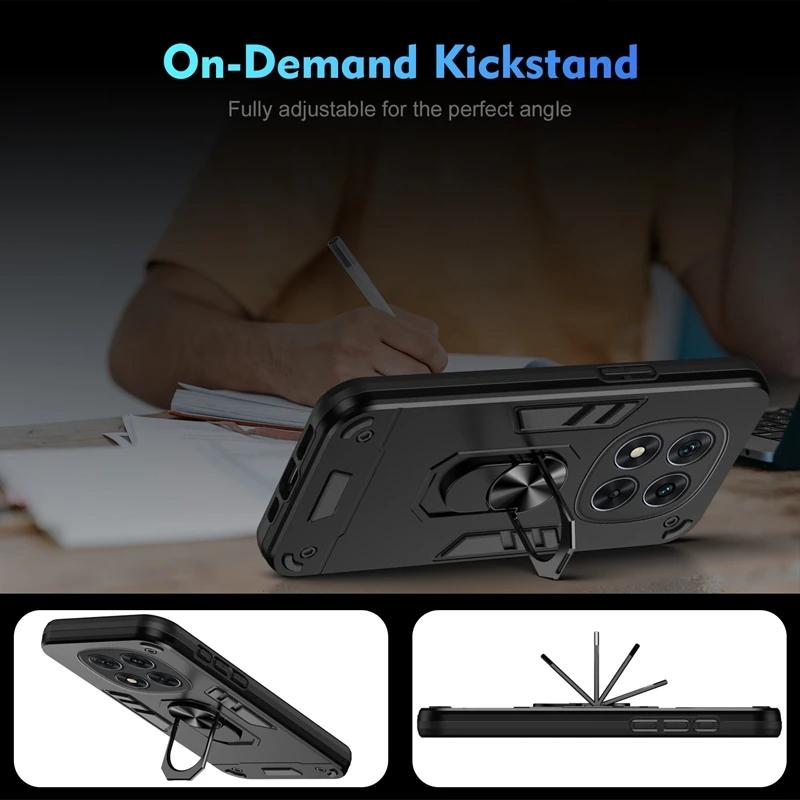 For Mi Poco X6 X7 Pro 5G Case Shockproof Armor Magnetic Holder Ring Case For Xiaomi Mi POCO C75 C61 F6 Lens Protect Cover