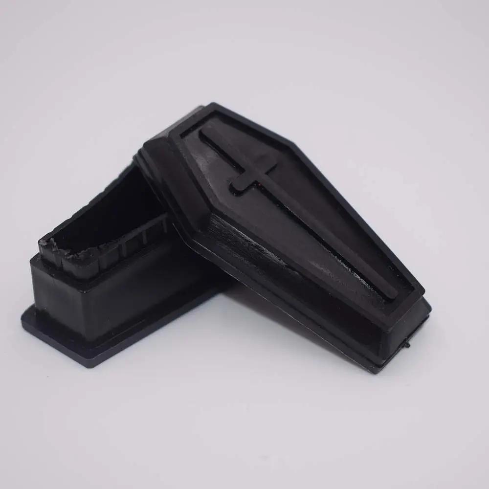 Mini Coffin Box Halloween Black Coffin Decoration Landscape Model Mock Storage Box Toy Decoration