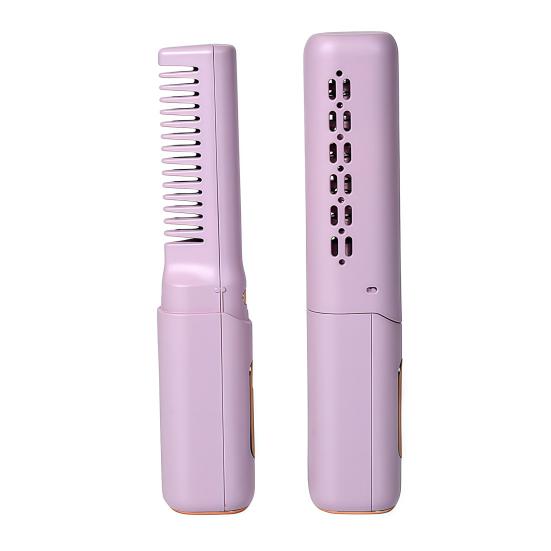 Kabellose Keramik-Frisierkamm 3 Temperatur verstellbar Haarglätter USB wiederaufladbar Schnelles Aufheizen Elektrisch glattes lockiges Haar Styling