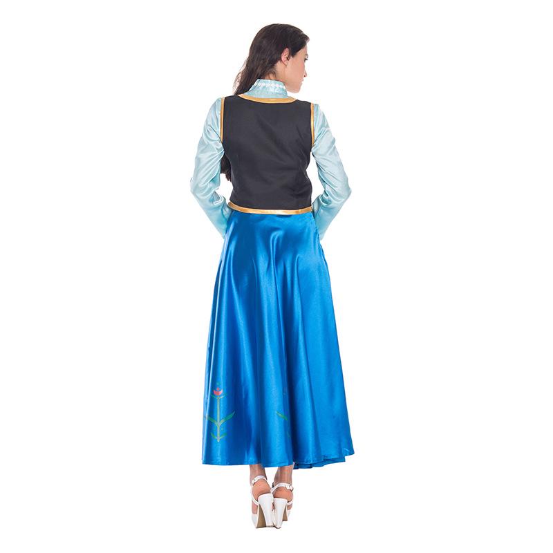 Adult Anna Dress With Cloak Womens Party Cosplay Halloween Stage Frozen Costume