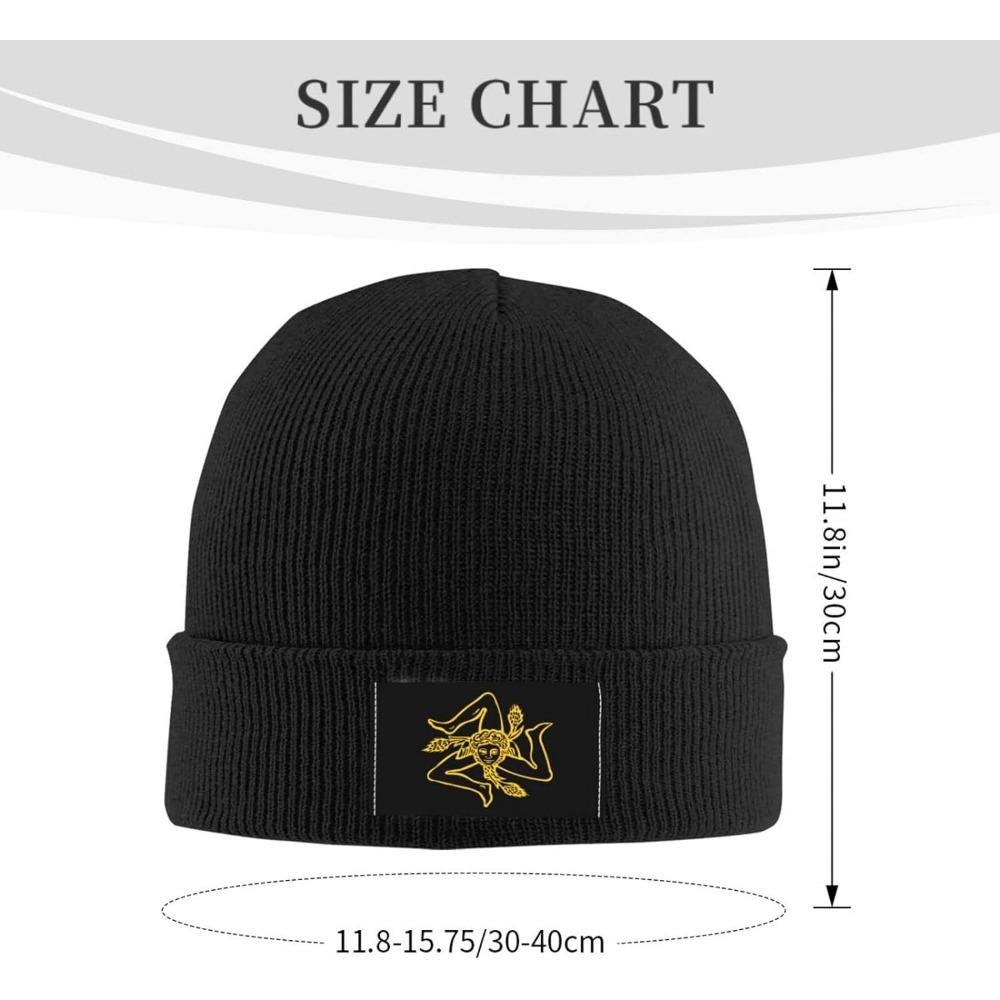 Flag of Sicily Unisex & Women Beanie Cap Winter Hat Knit Cap Skull Cap