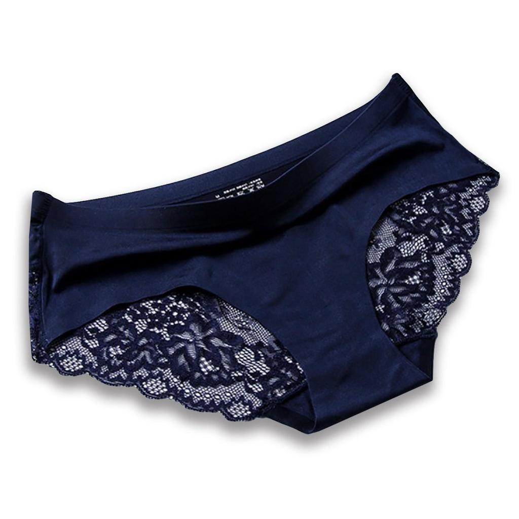 BUZZxSELECTION Seamless Underwear with Lace Stylish for TV013 Size T-Back Back, Women, (01 Navy, L)