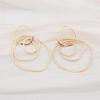 Big Metal Multilayer Circle Round Drop Earrings for Women Irregular Geometric Line Hollow Jewelry