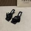 Korean version of high-end skirt slippers 2025 new bow versatile stiletto gentle fairy style high heels