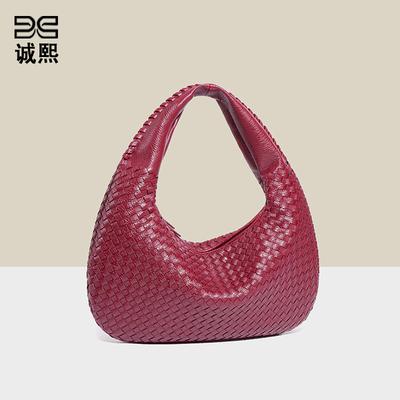 Woven Bag High-end Sense Large-capacity Dumpling Bag Hand Carry Shoulder Women's Bag Armpit Bag
