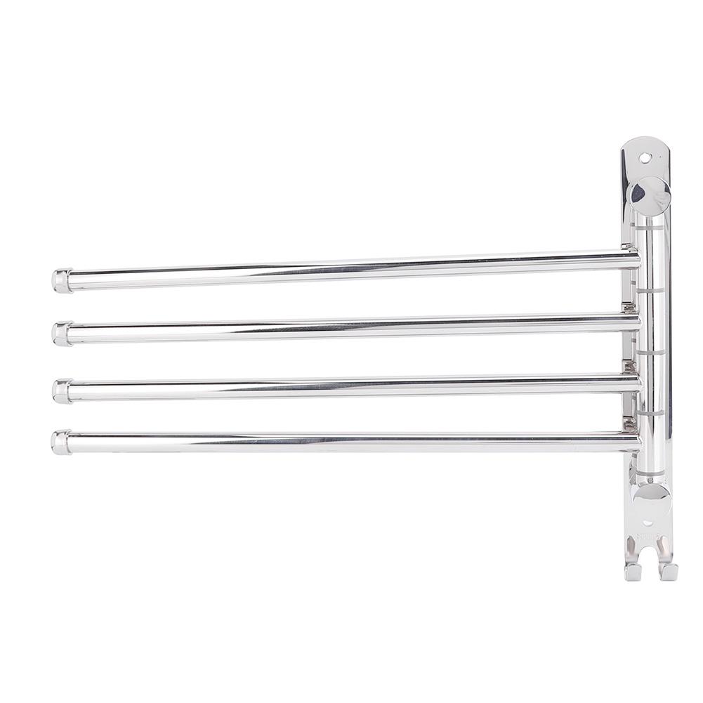 4 Stangen Edelstahl Wanddrehung Handtuchaufbewahrungsregal Ablagehalter Stange Badezimmer Organizer