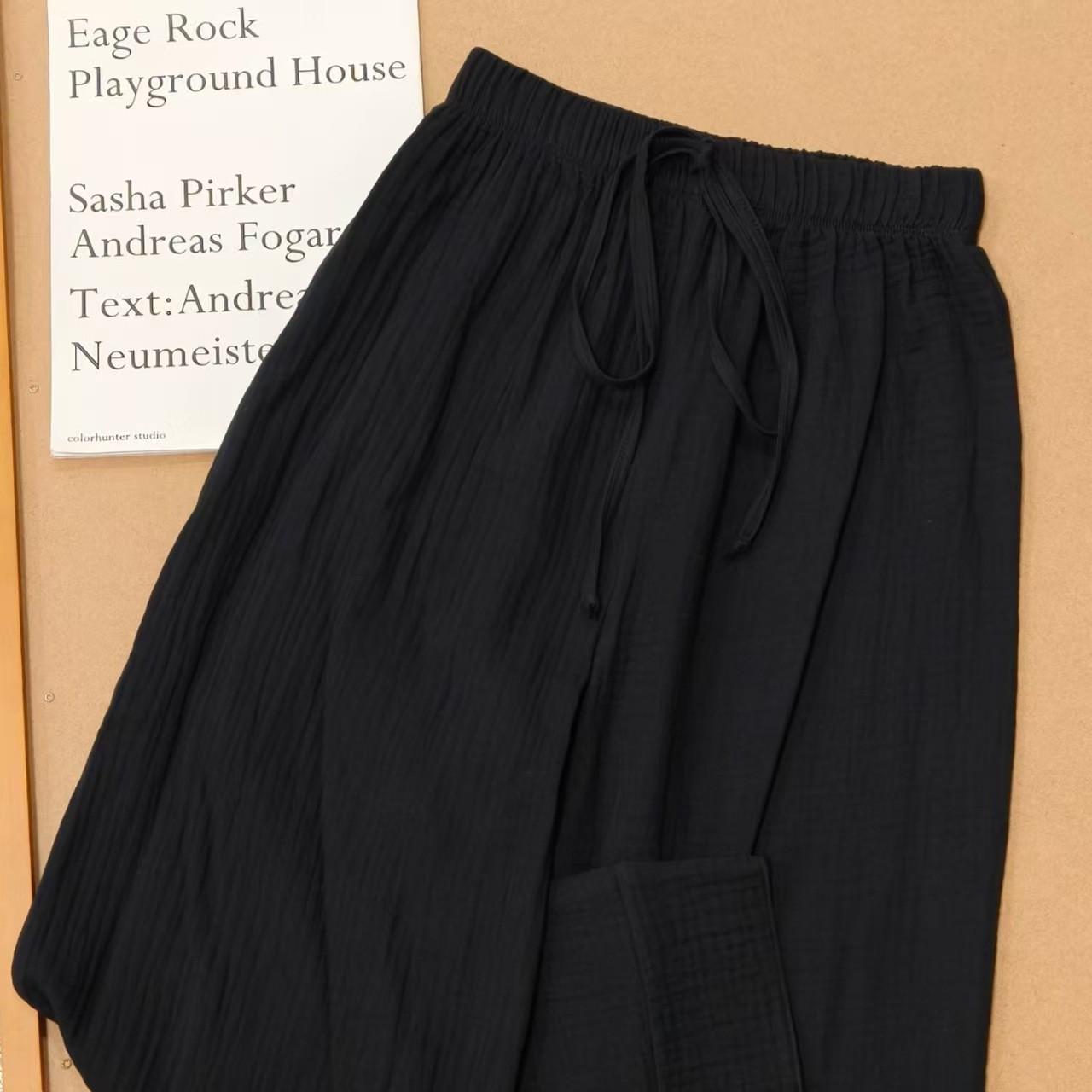 

Women s Casual Elastic Waist Wide Leg Pleated Pants - Comfortable, Versatile, Slimming Medium чорний
