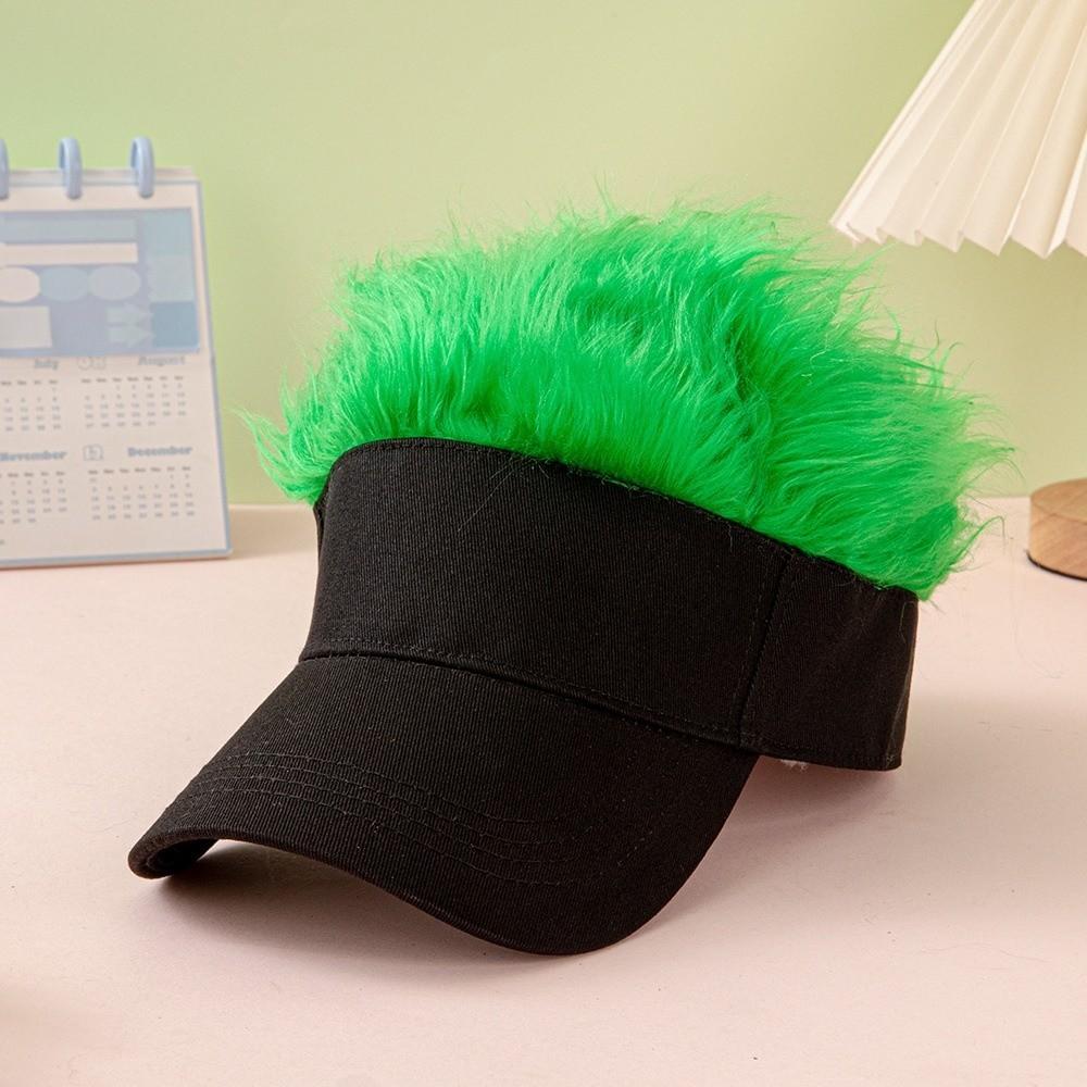 

Многоцветная шляпа-парик, легкая мужская кепка от солнца, забавный парик, бейсболка, косплей зелёный