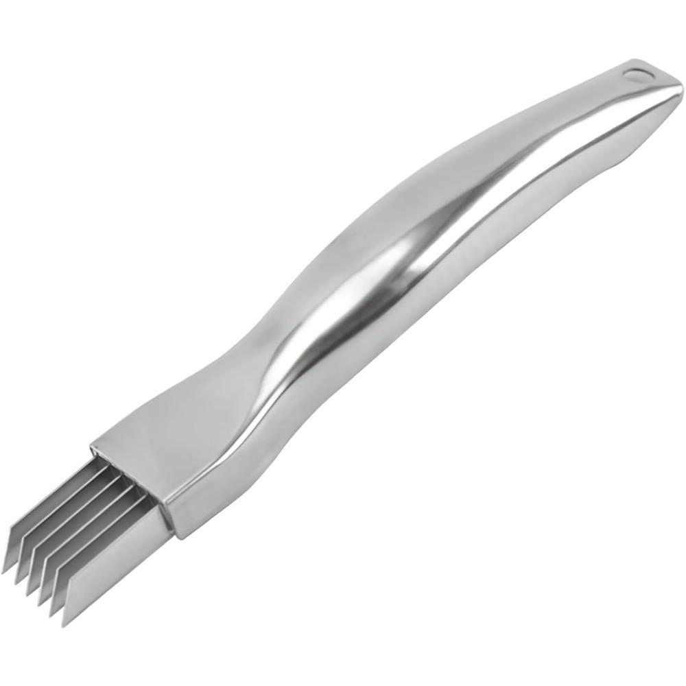 

Овощерезка, нержавеющая сталь с отверстием для подвешивания, измельчитель зеленого лука для кухонной нарезки зеленого лука, фруктов, овощей серебряный