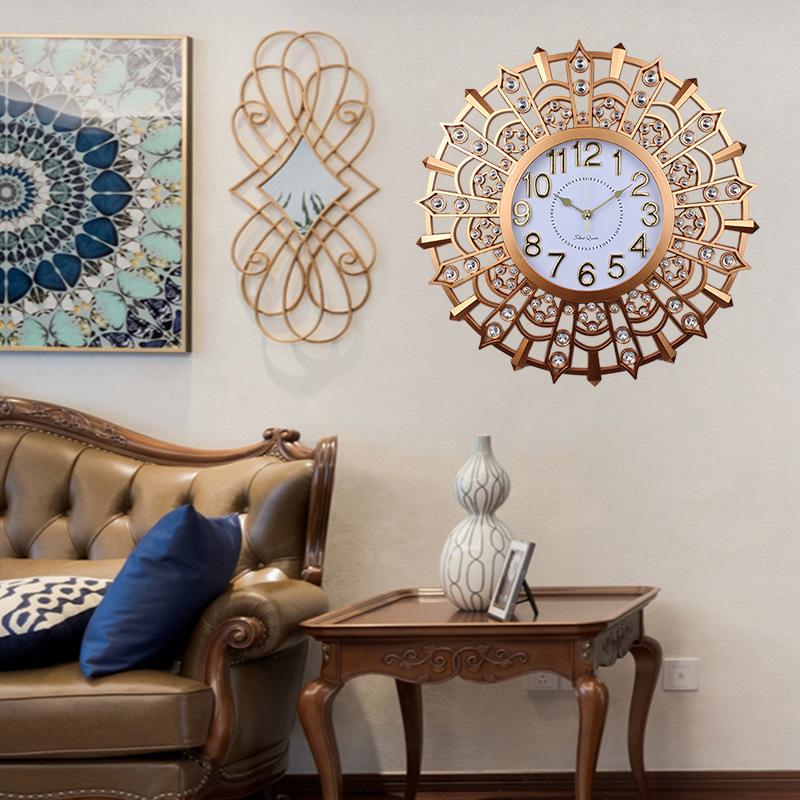 Round Wall Clock Hanging Painting Set Living Room Large Fashion Creative Home Decoration Clock Silent Clock Wall Hanging