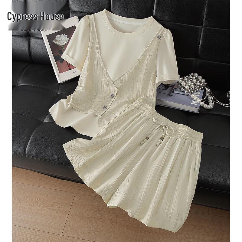 Women s Casual Two-Piece Top & Shorts Set M